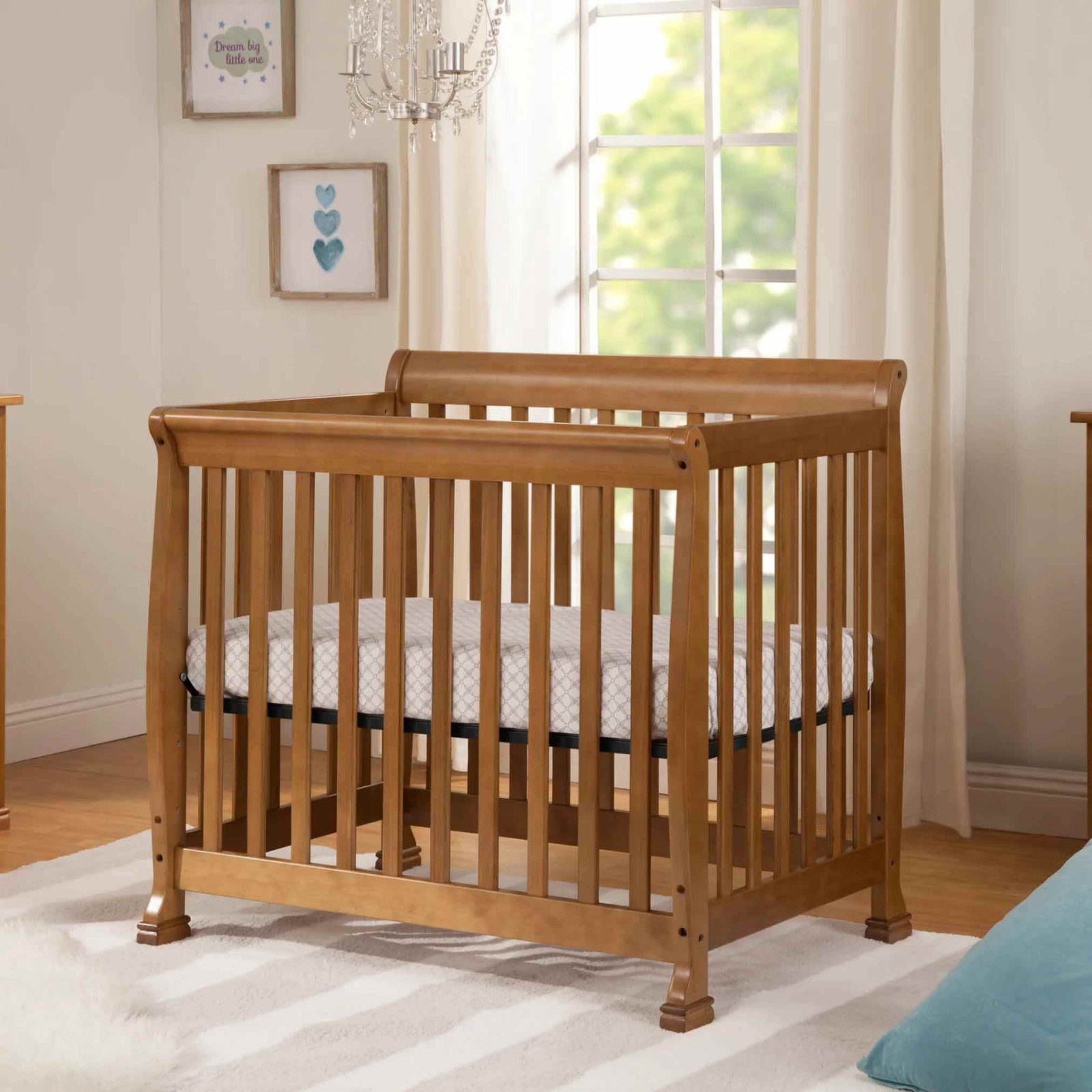 Kalani 4 In 1 Convertible Mini Crib - Chestnut