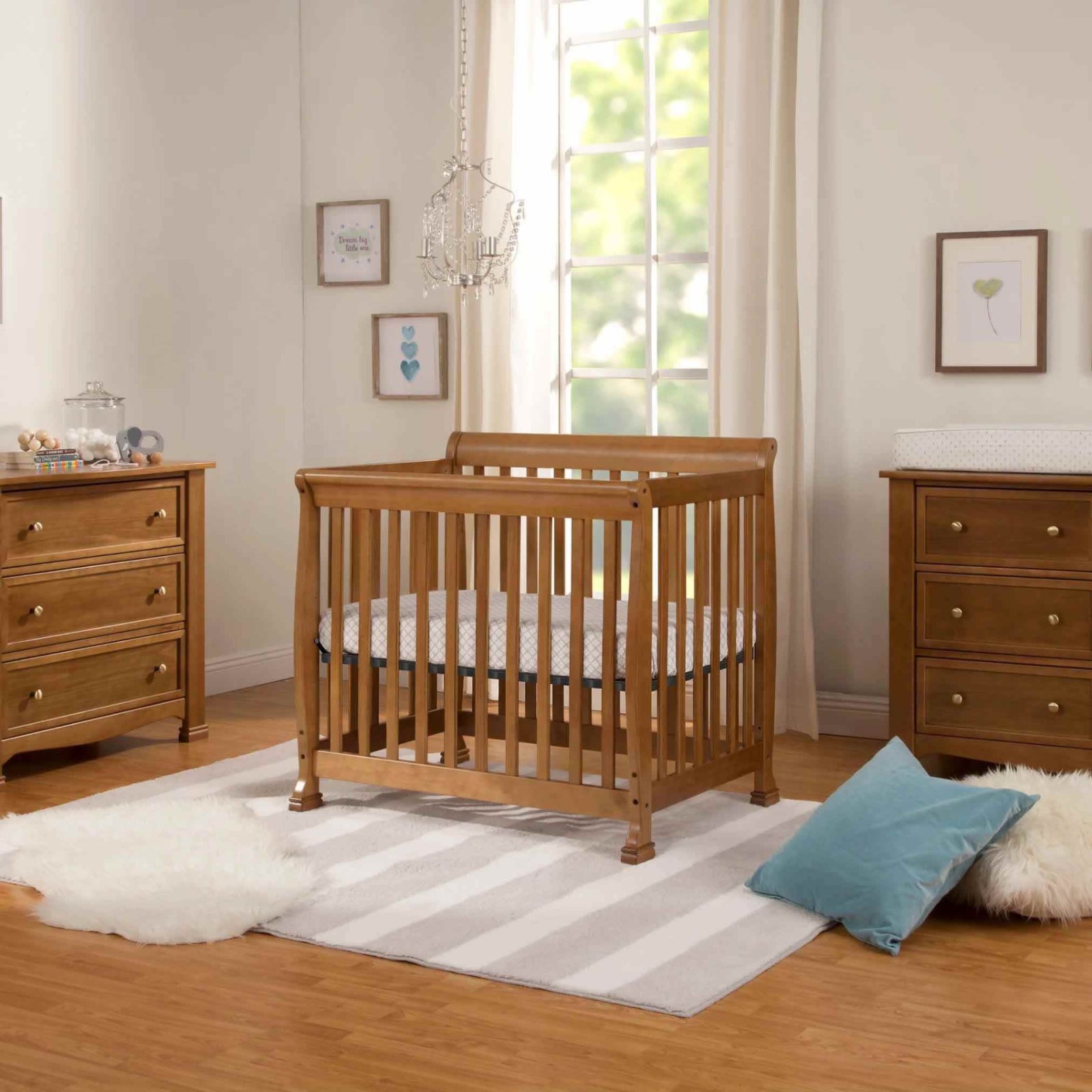 Kalani 4 In 1 Convertible Mini Crib - Chestnut