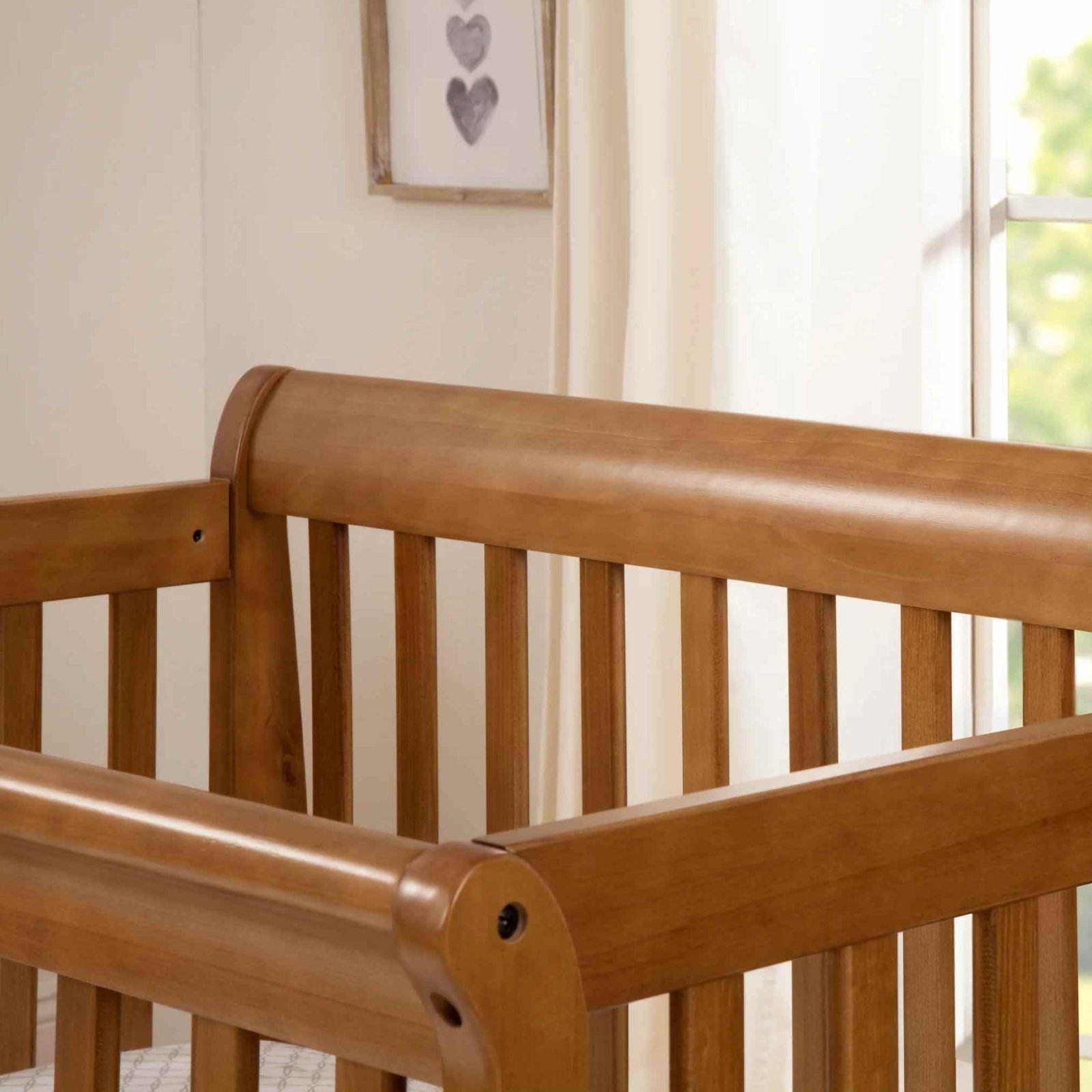 Kalani 4 In 1 Convertible Mini Crib - Chestnut