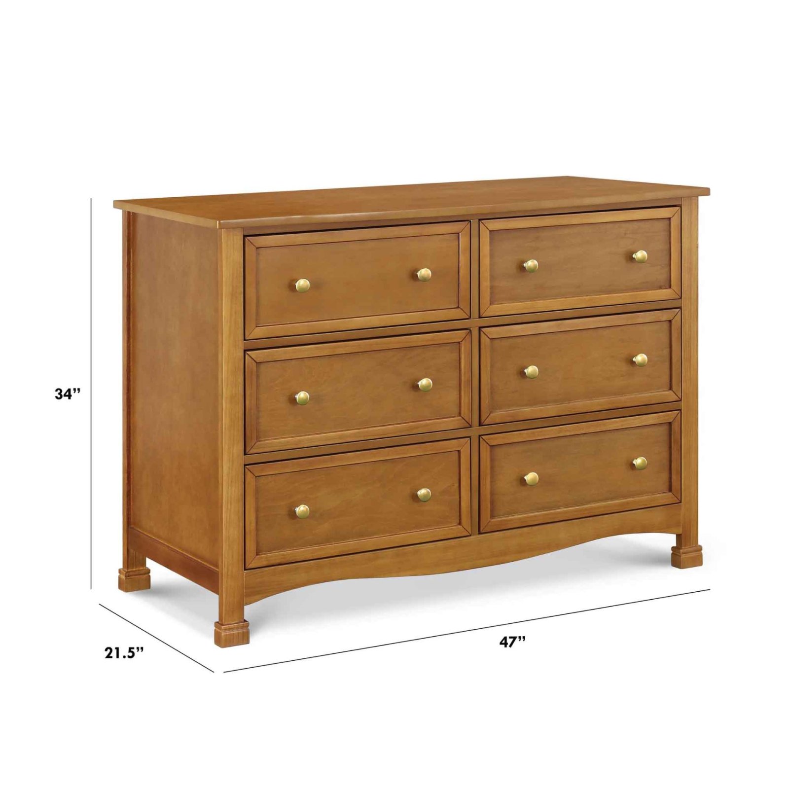 Kalani 6 Drawer Double Wide Dresser Chestnut
