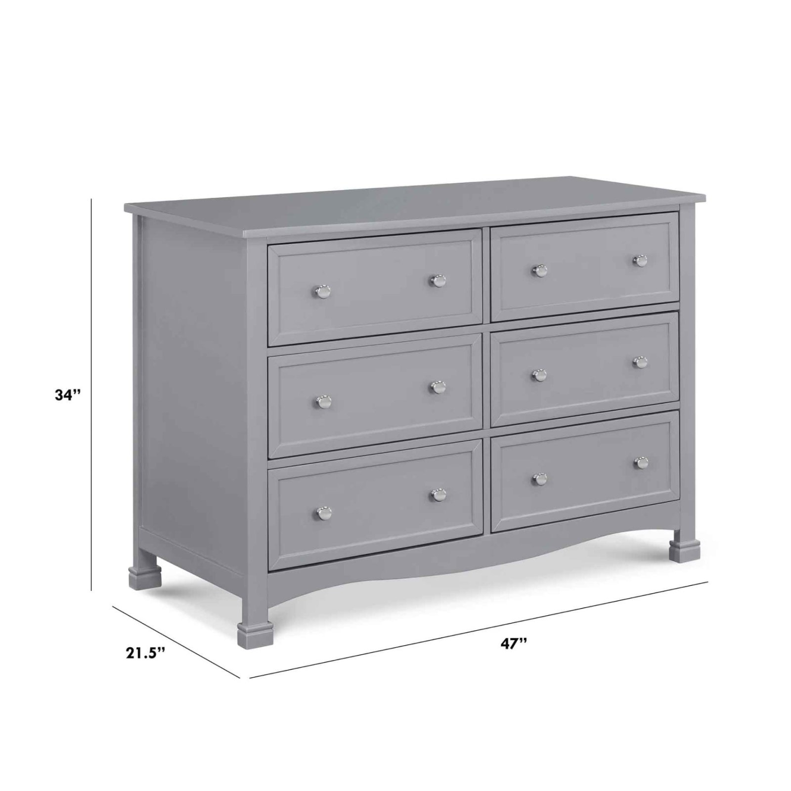 Kalani 6 Drawer Double Wide Dresser Grey