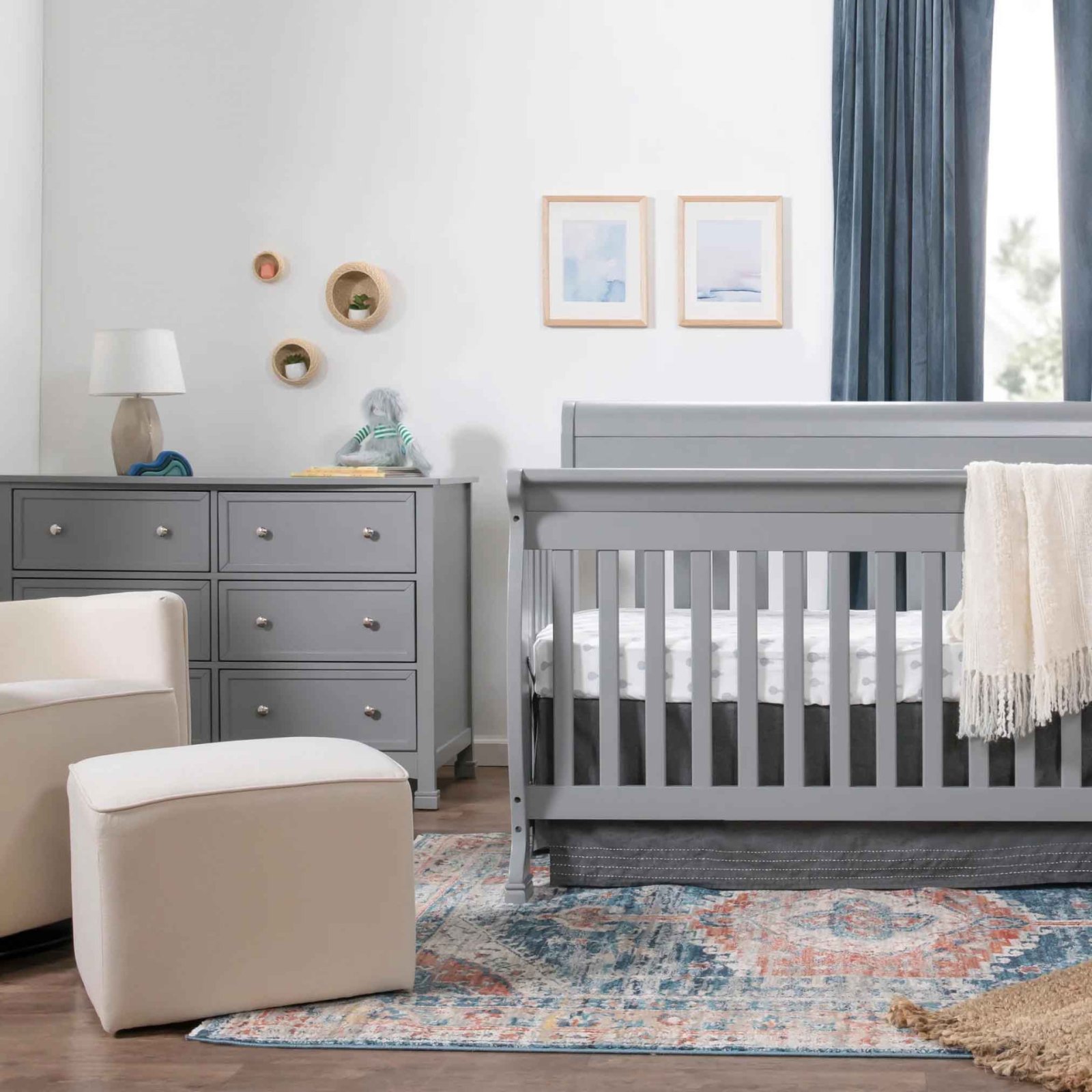 Kalani 6 Drawer Double Wide Dresser Grey