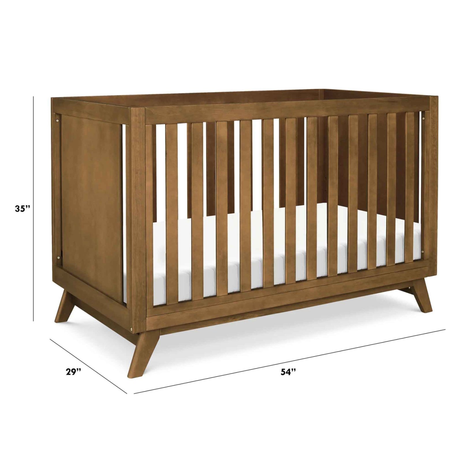 Otto 3 in 1 Convertible Crib - Walnut