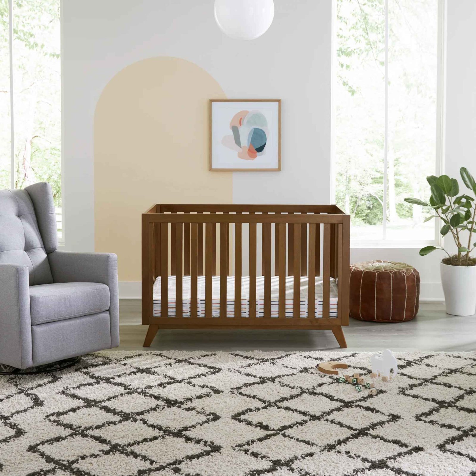 Otto 3 in 1 Convertible Crib - Walnut