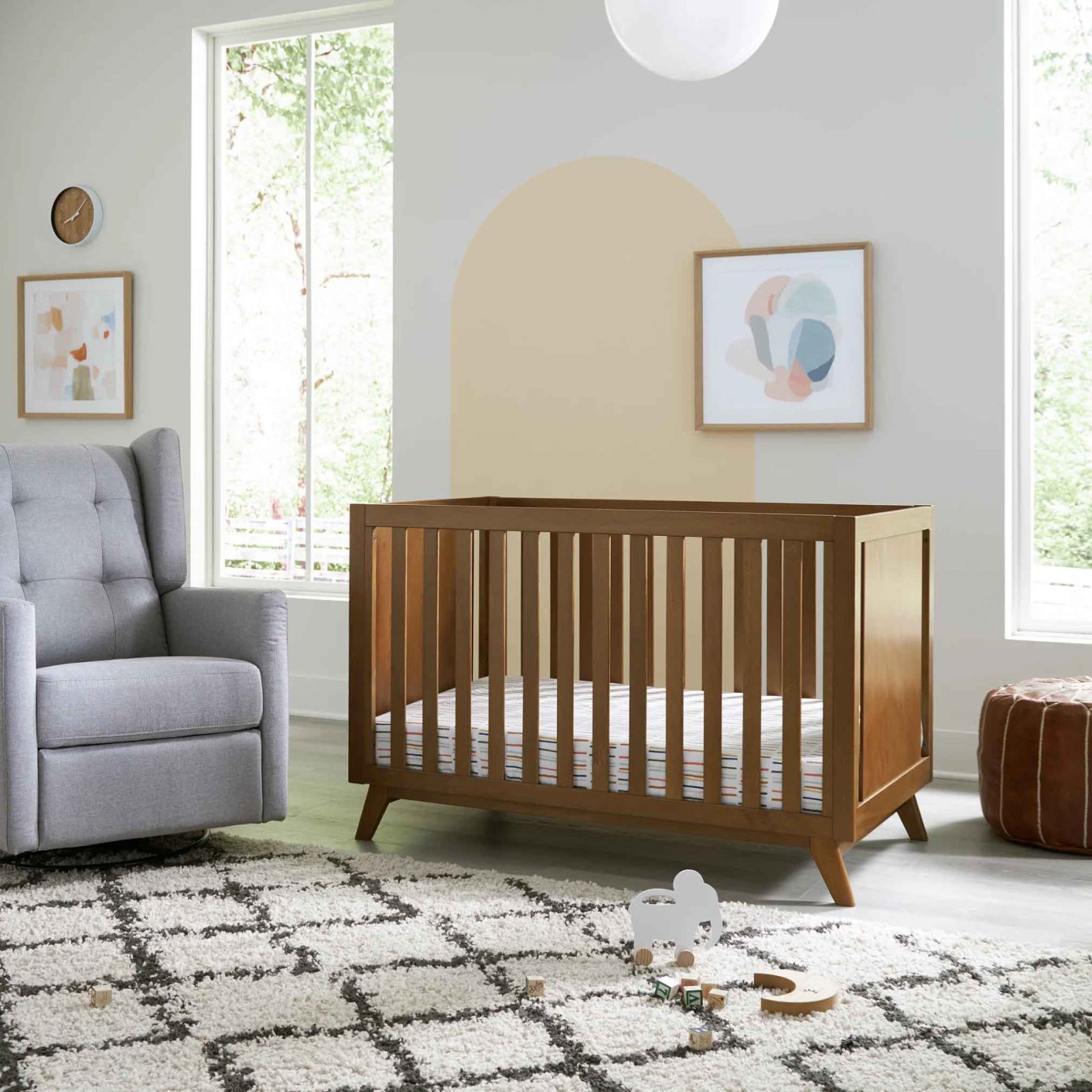 Otto 3 in 1 Convertible Crib - Walnut