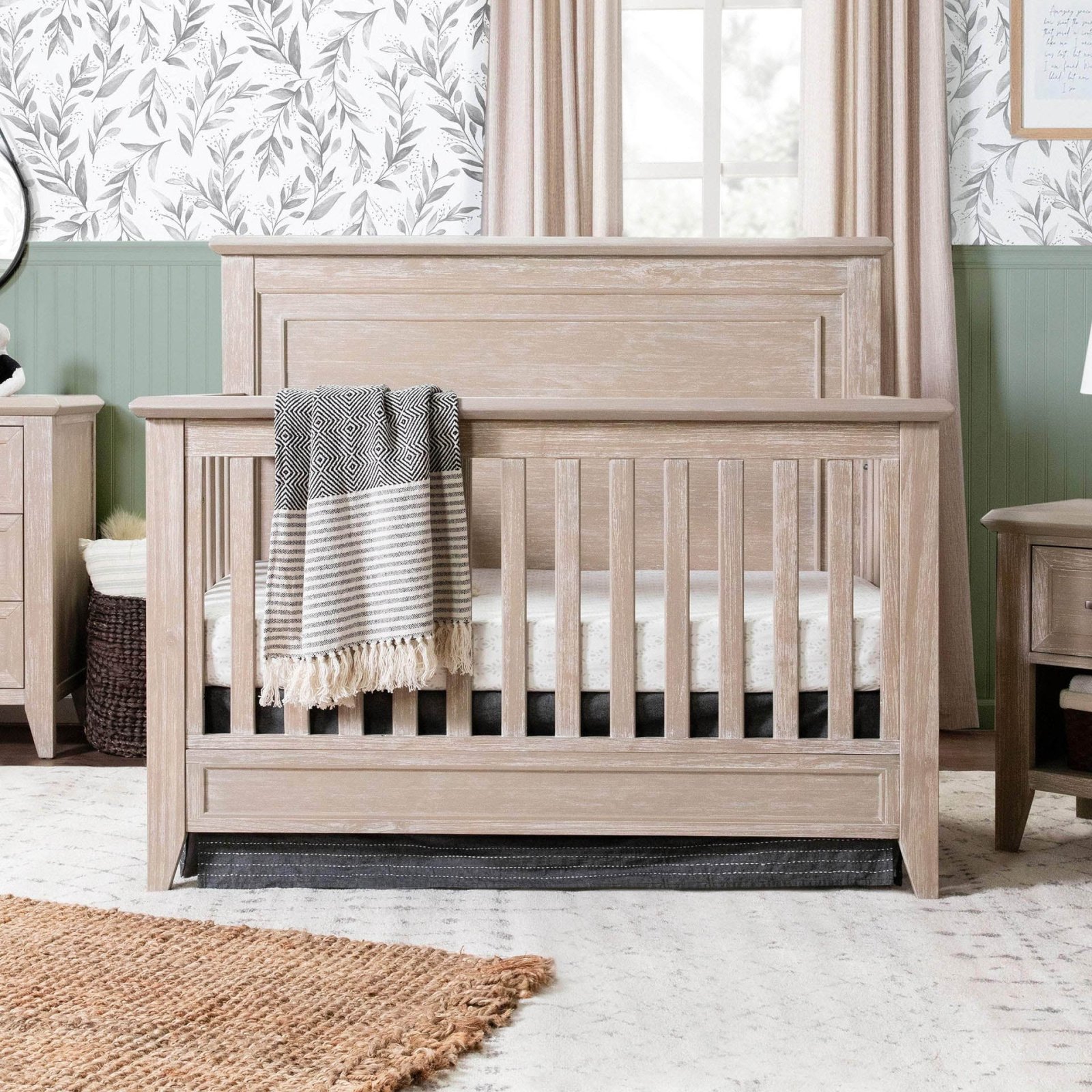 Beckett Rustic 4 In 1 Flat Top Crib - Sandbar