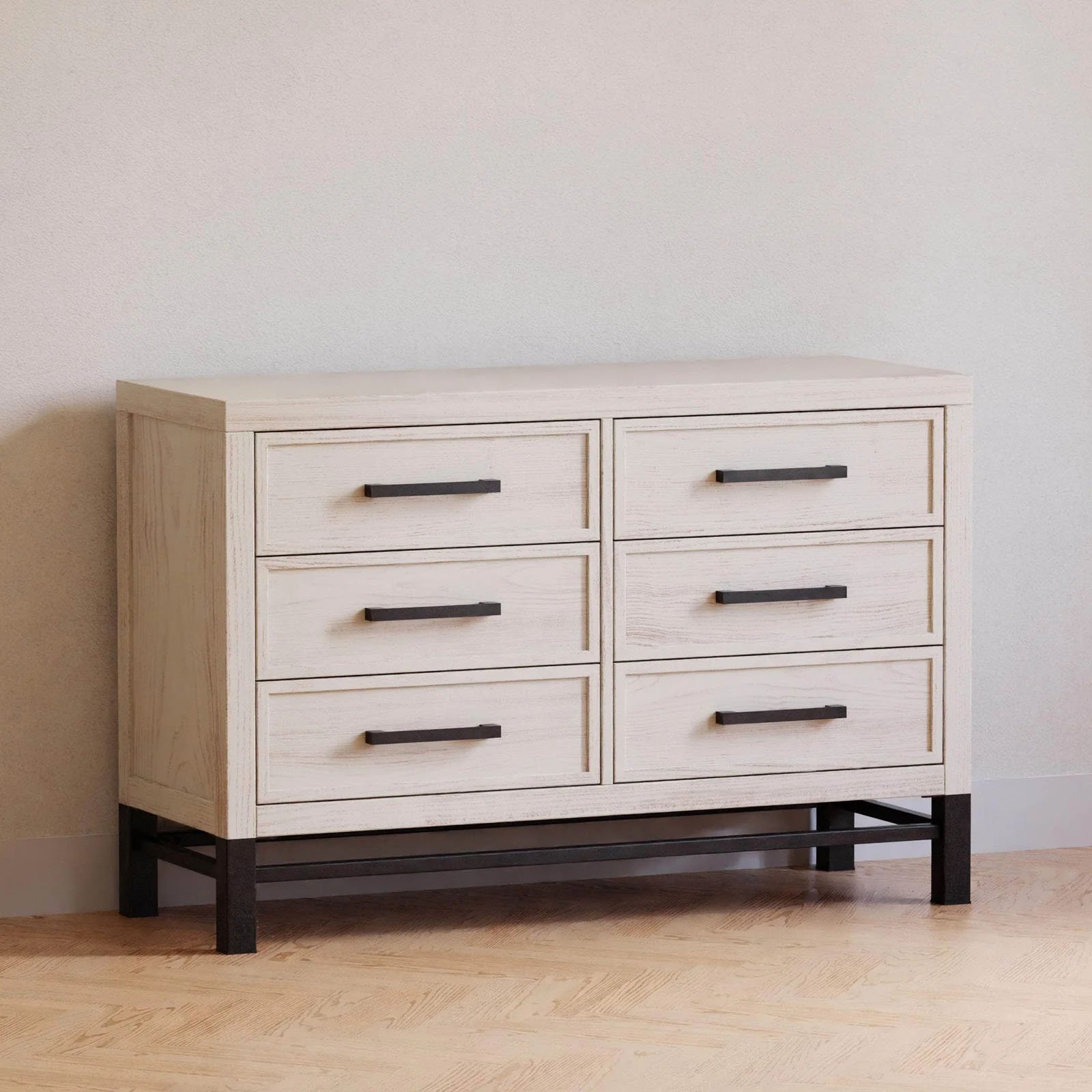 Newbern 6 Drawer Assembled Dresser - White Dirftwood