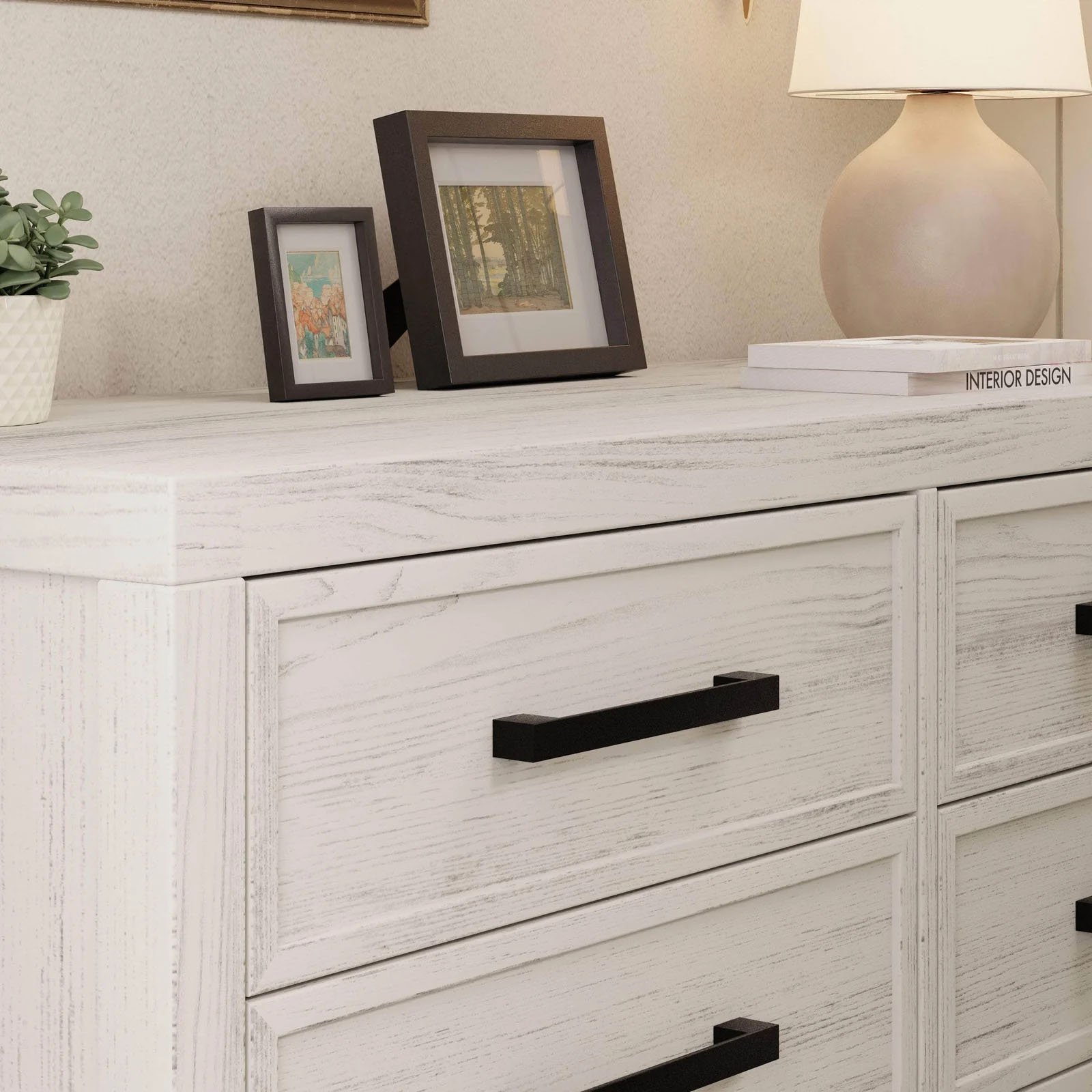 Newbern 6 Drawer Assembled Dresser - White Dirftwood