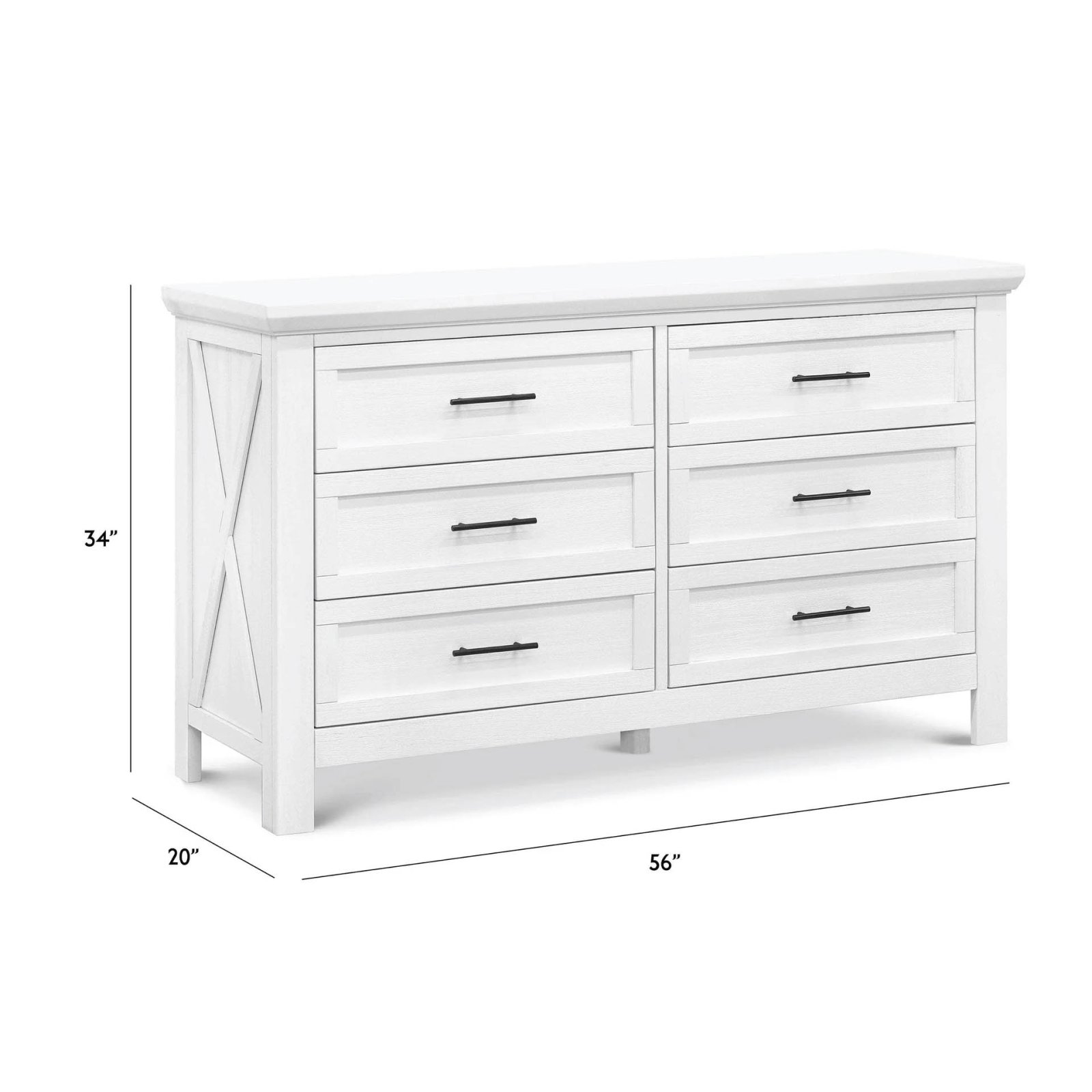 Emory Farmhouse Double Dresser - Linen White