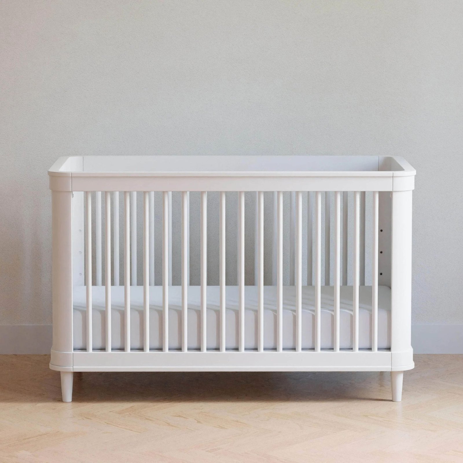 Marin with Cane 3 in 1 Convertible Crib - Warm White / Honey Cane
