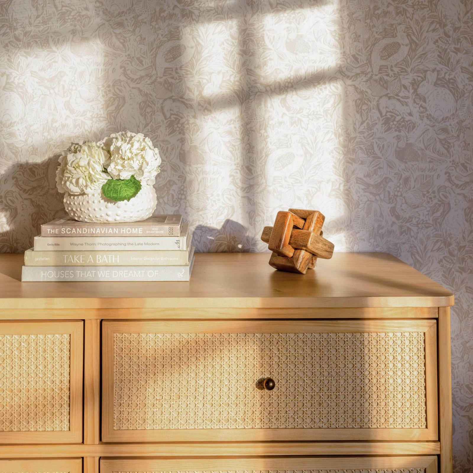 Marin with Cane 6 Drawer - Honey / Honey Cane