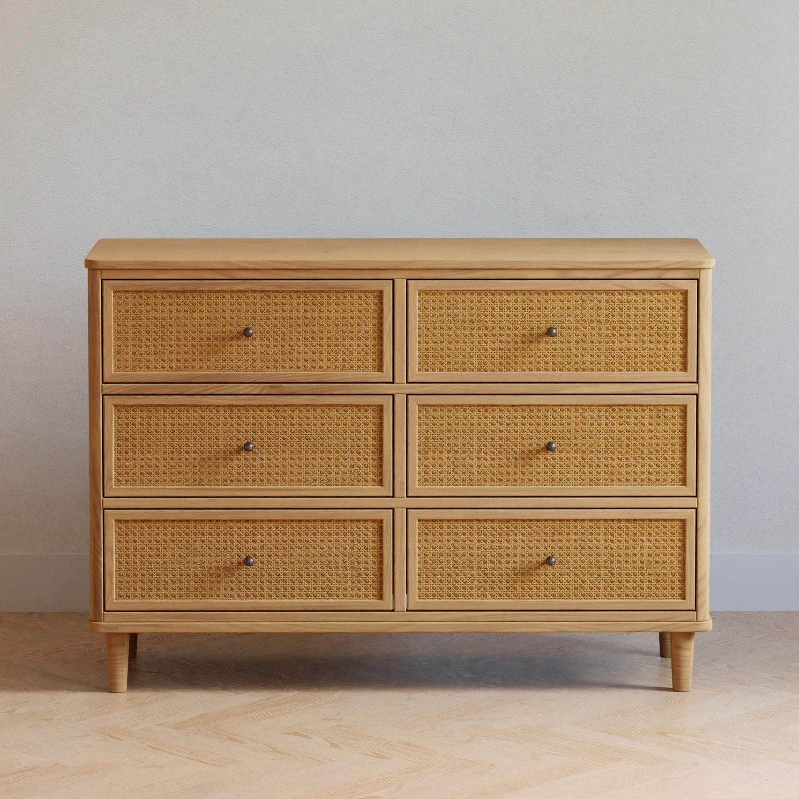 Marin with Cane 6 Drawer - Honey / Honey Cane