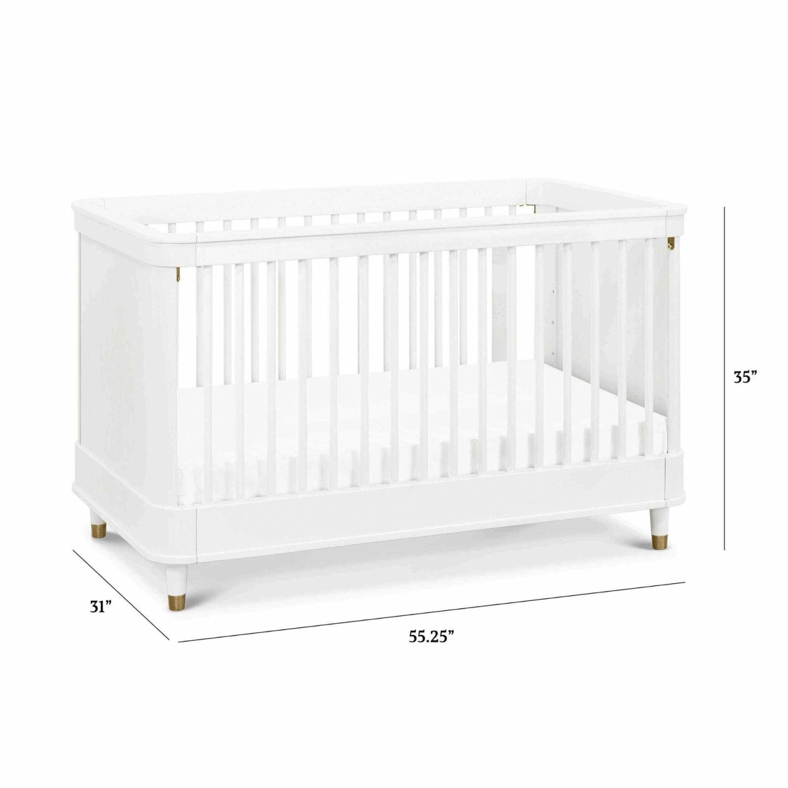 Tanner 3 In 1 Convertible Crib - Warm White
